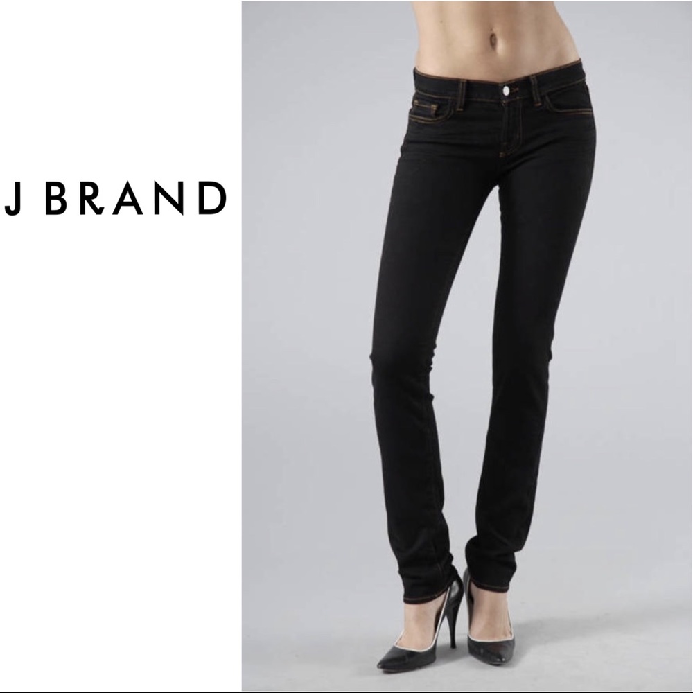 J Brand Black 12 Low Rise Pencil Leg Jeans